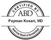 American Board of Dermatology Certification Seal for Payman Kosari, MD